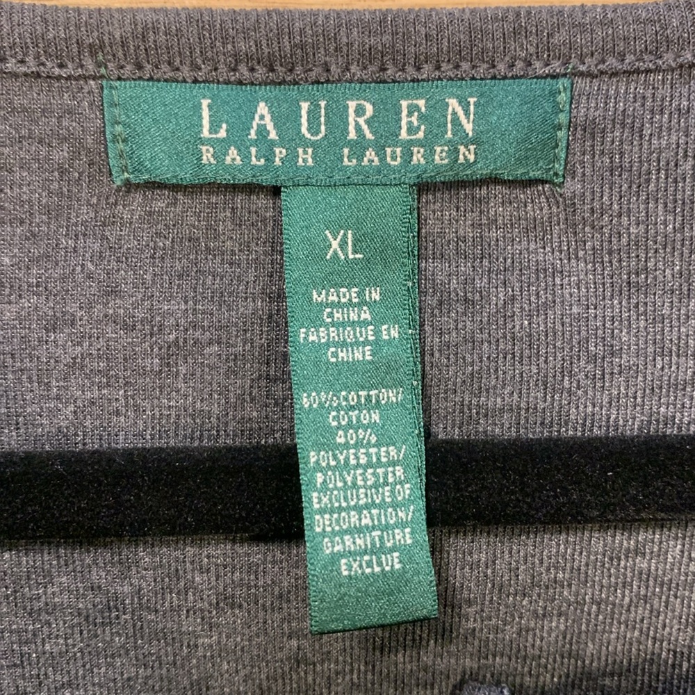 Lauren by Ralph Lauren Gray Long Sleeve Blouse XL - Picture 3 of 7